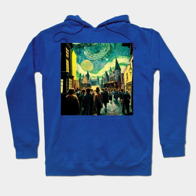 Starry Night in Diagon Alley Hoodie by Grassroots Green